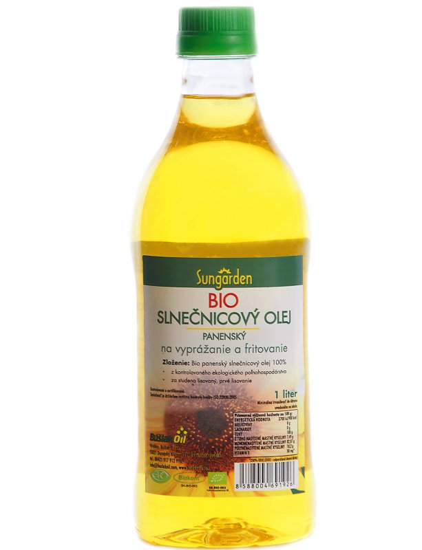 Bio slnečnicový olej Sungarden na vyprážanie a fritovanie