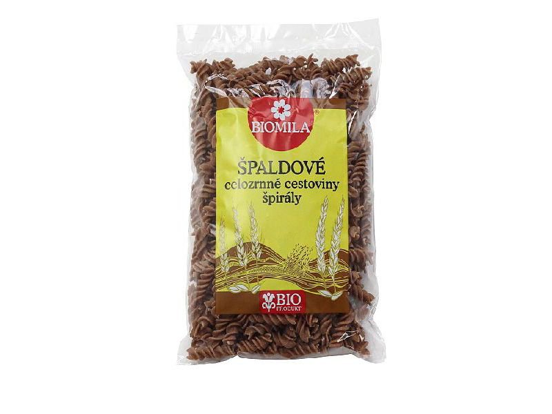 Celozrnné špaldové cestoviny špirály, Biomila