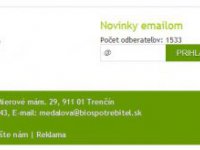novinky e-mailom, prihlásenie