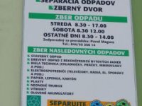 označenie zberný dvor...