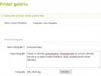 pridať galériu - formulár 2