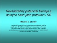 revitalizačný potenciál dunaja