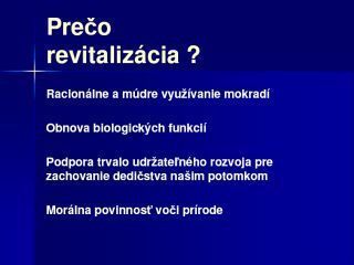 Revitalizácia povodia horného Váhu