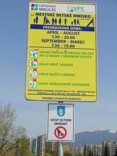 Tabuľa detského ihriska